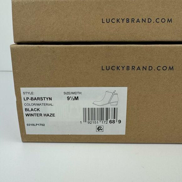 Lucky Brand Barstyn Black Leather Round Toe Ankle Booties Womens Sz 9.5 - Picture 16 of 16